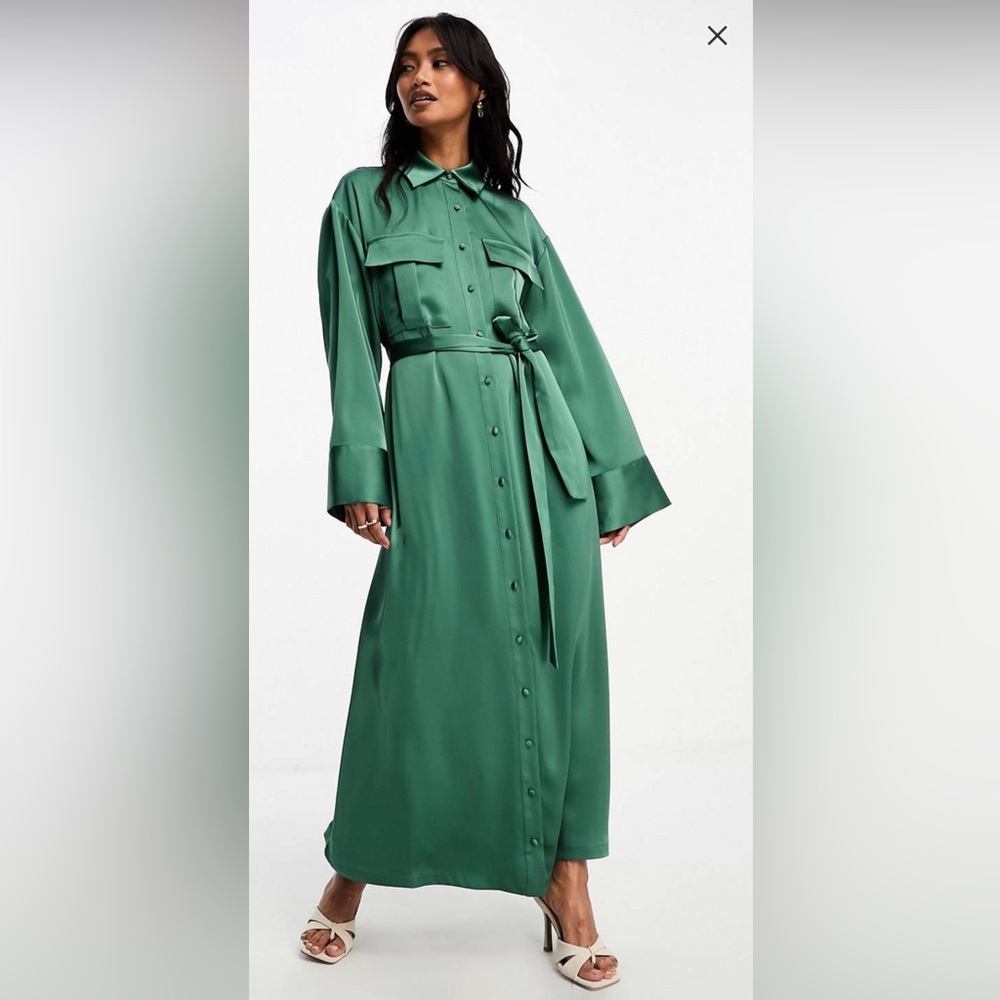 ASOS Long Sleeve Green Shirt Dress or Abaya